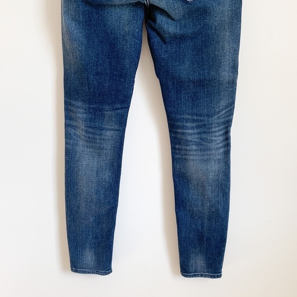 Express Pearl Embellished Blue Denim Mid Rise Ankle Legging 4 - Picture 7 of 11